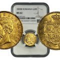 Romania 20 Lei Gold Carol I Ngc Ms62